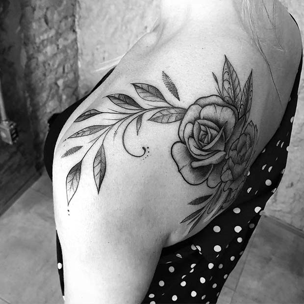 Rose Tattoo with a Botanical Design