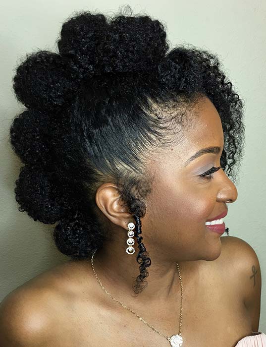 Mohawk Updo for Curly Natural Hair