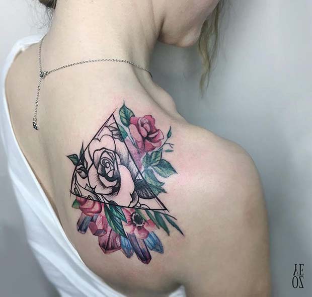 Unique and Trendy Rose Tattoo