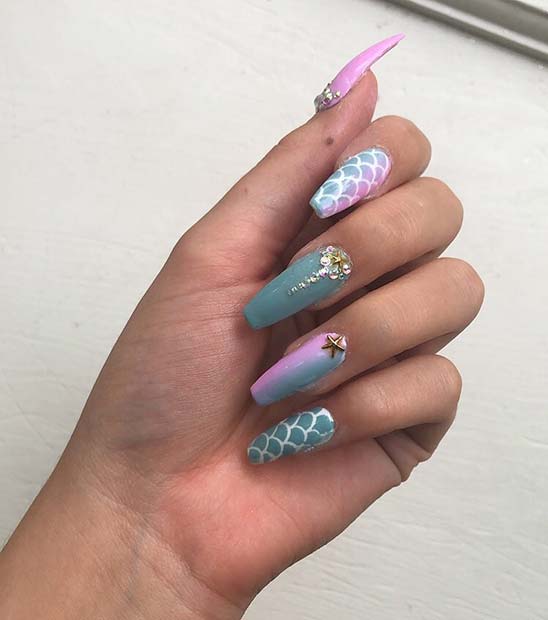 Beautiful Mermaid Nail Idea