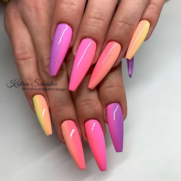 Bright Gradient Nails