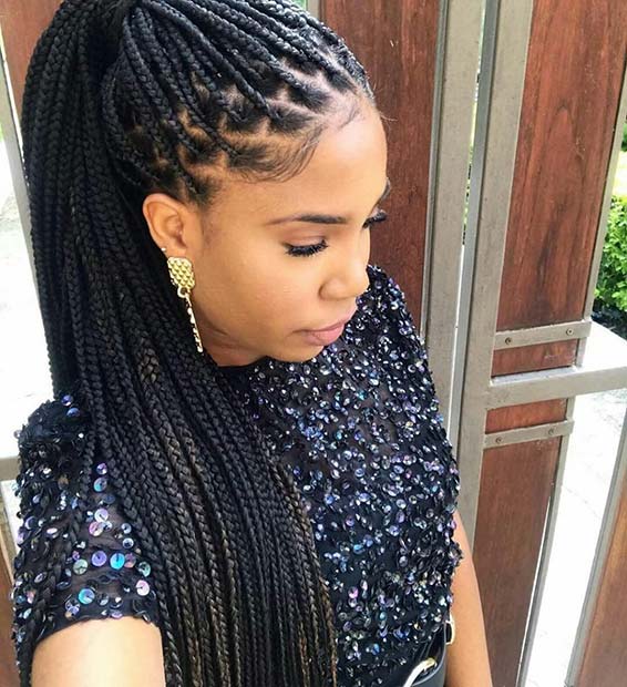 Box Braids Ponytail - Braids Hairstyles