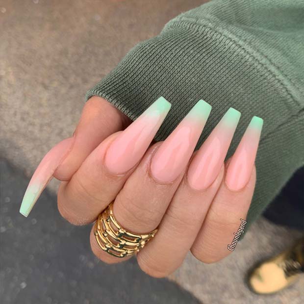 Chic Ombre Coffin Nails