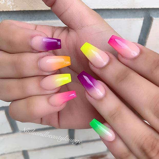 Colorful Ombre Nails