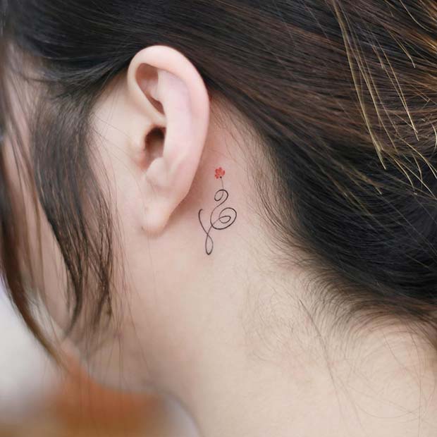 Small Tattoo Ideas Behind Ear For Females