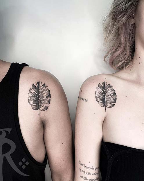 Matching Leaves Tattoo Design