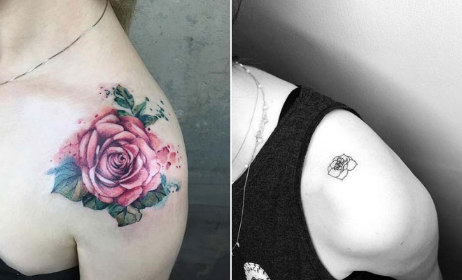 21 Rose Shoulder Tattoo Ideas for Women - StayGlam
