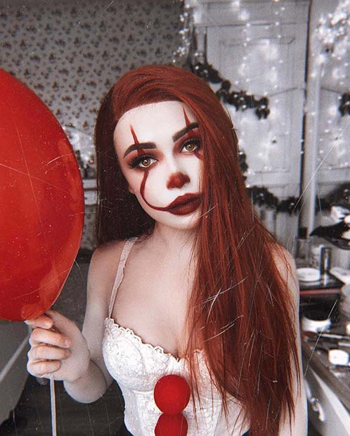 Scary IT Clown Makeup Idea