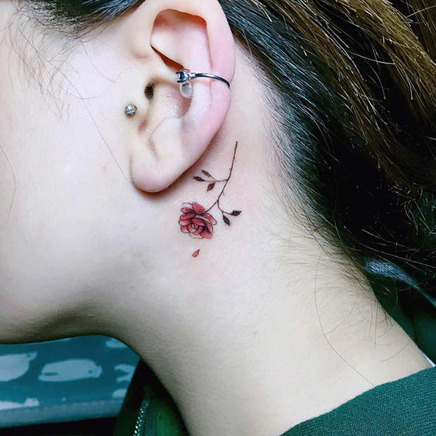 Buy Rose Ear Temporary Tattoo Sticker set of 4 Online in India  Etsy