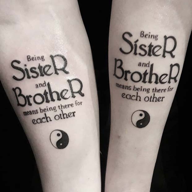 Sister and Brother Tattoo Design