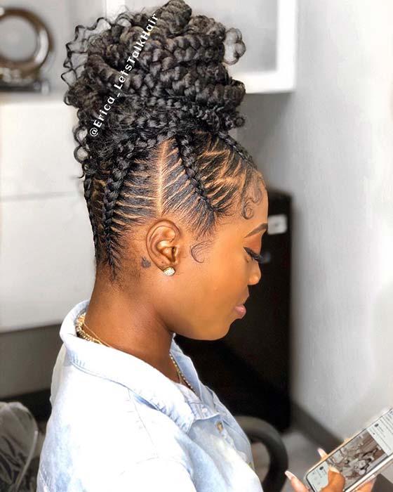 Short Twist Bun Hairstyles For Black Hair 