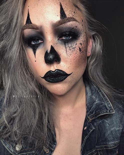 Sparkly Black Clown Makeup