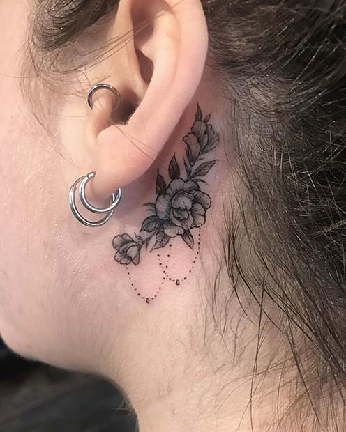 another rose behind another ear    Ben  Nelly Tattoos  Facebook