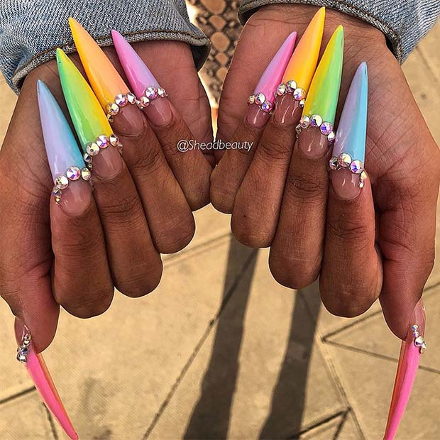 Statement Making Rainbow Nails