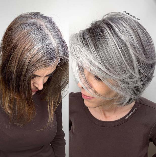 Stylish Grey Hair Idea 