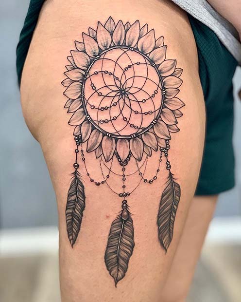 Sunflower Dream Catcher Tattoo
