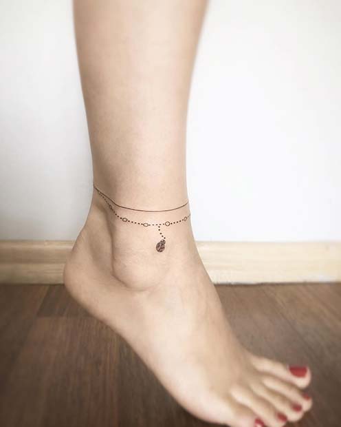 Trendy Anklet Tattoo Design