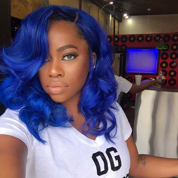 Vibrant Blue Weave Hairstyle