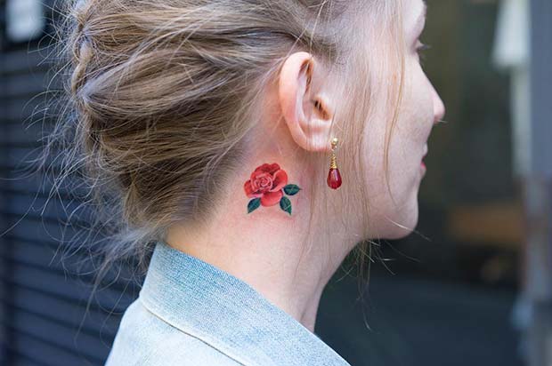 Vibrant Rose Tattoo