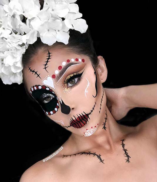 Beautiful Sugar Skull Inspired Makeup