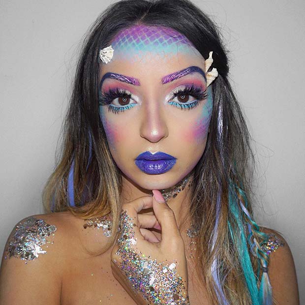 Bright Mermaid Makeup