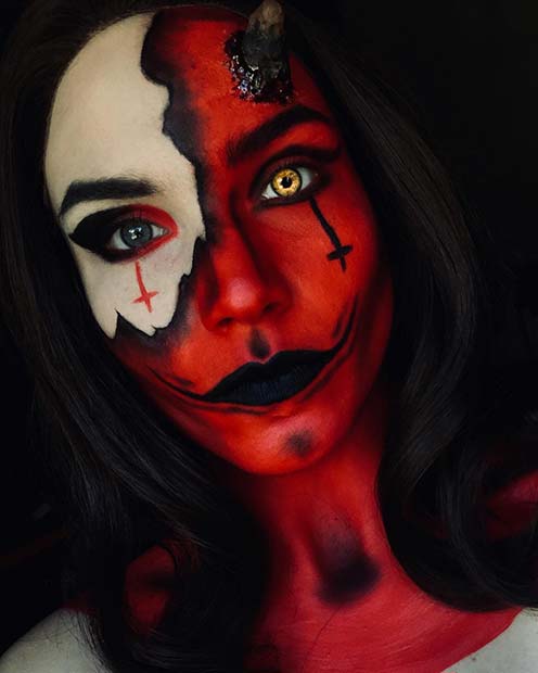 43 idées de maquillage diable pour Halloween 2020 | Marjolein