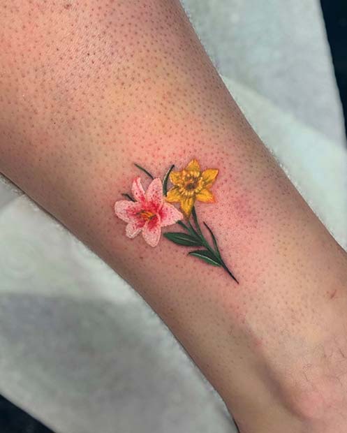 Cute Lily and Daffodil Design