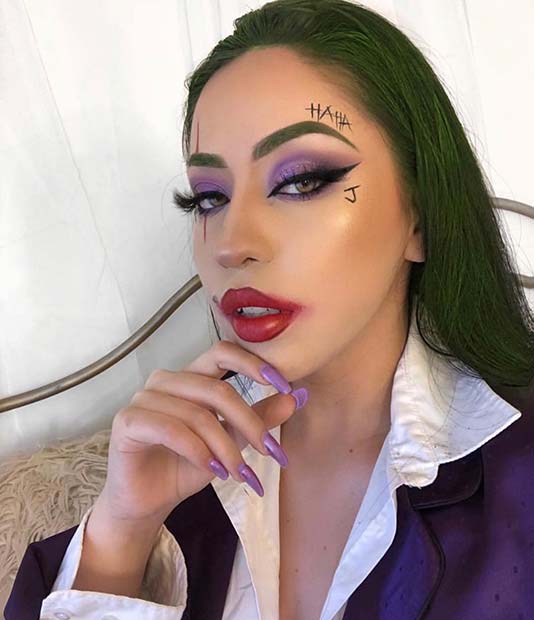 Glam Joker Inspired Makeup for Women 