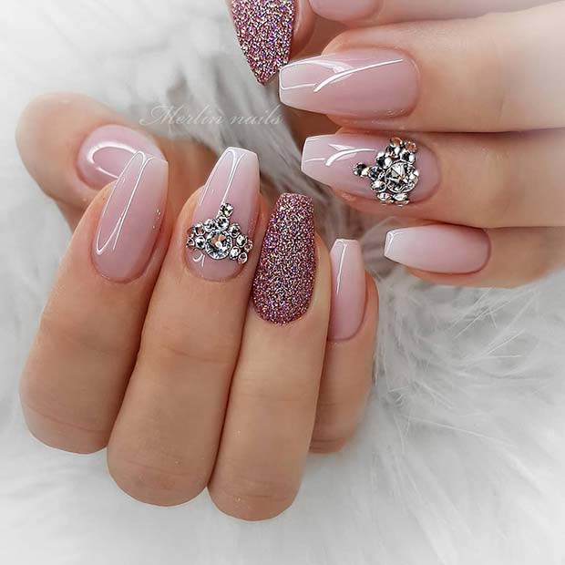 Glam Short Coffin Nails