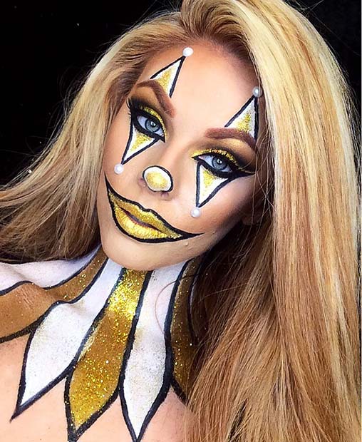 Gold Circus Clown Makeup