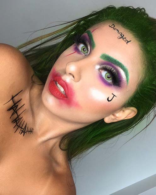 Joker Makeup Idea for Women 
