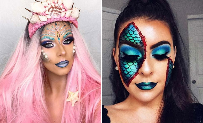 3. Mermaid Inspired Makeup Look for Blue Hair - wide 1