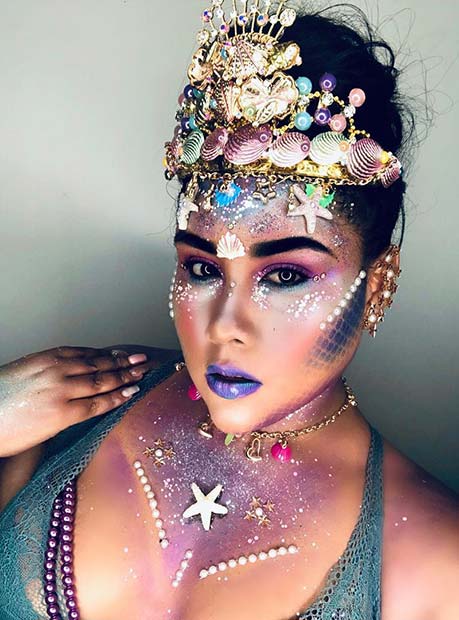 Mermaid Makeup with Under the Sea Accessories