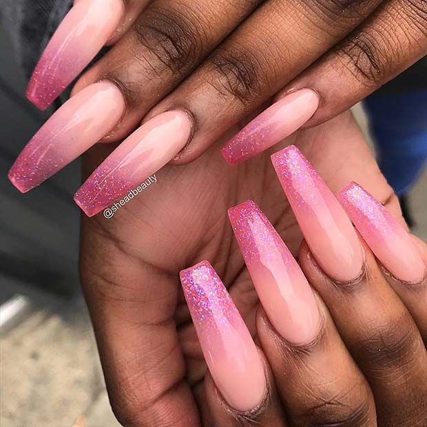 Pretty Pink Ombre Nails