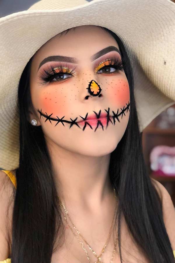 Pretty Scarecrow Makeup Idea