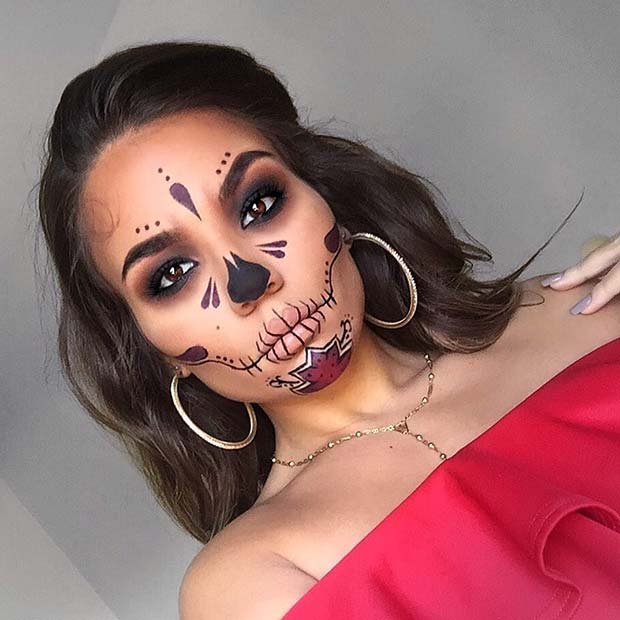 Pretty Skull Makeup Idea
