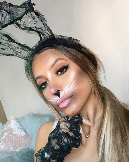 Easy Bunny Makeup Idea