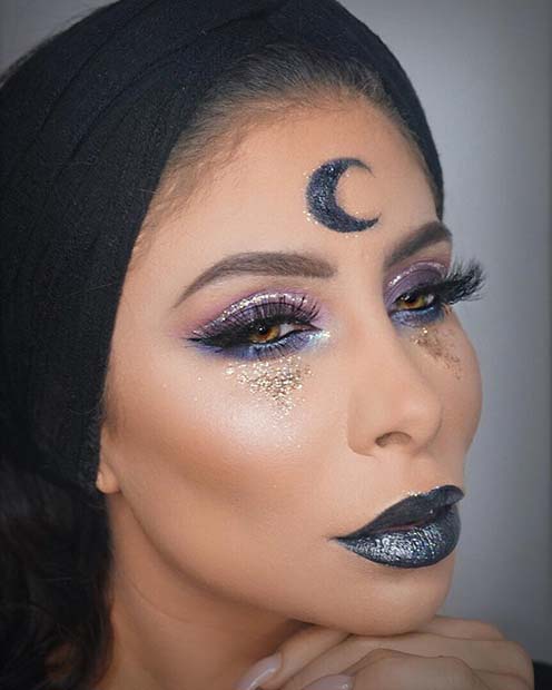 Pretty Witch Makeup with Sparkle