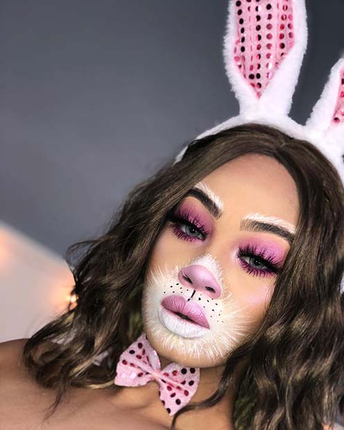 Cute Bunny Makeup and Costume Idea