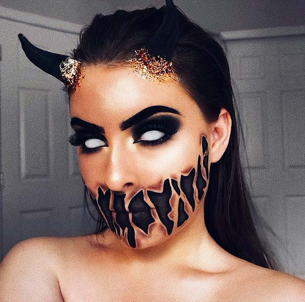 Terrifying Illusion Devil Makeup Idea