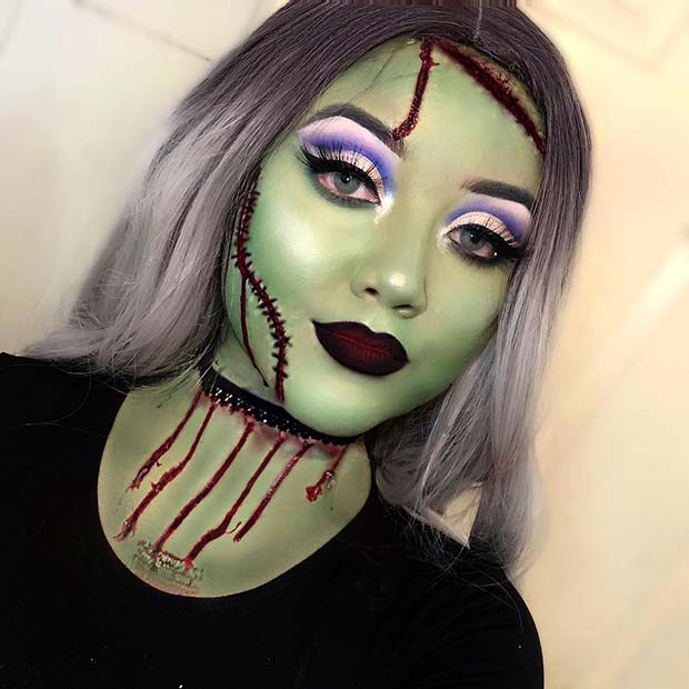 Unique Frankenstein Inspired Makeup
