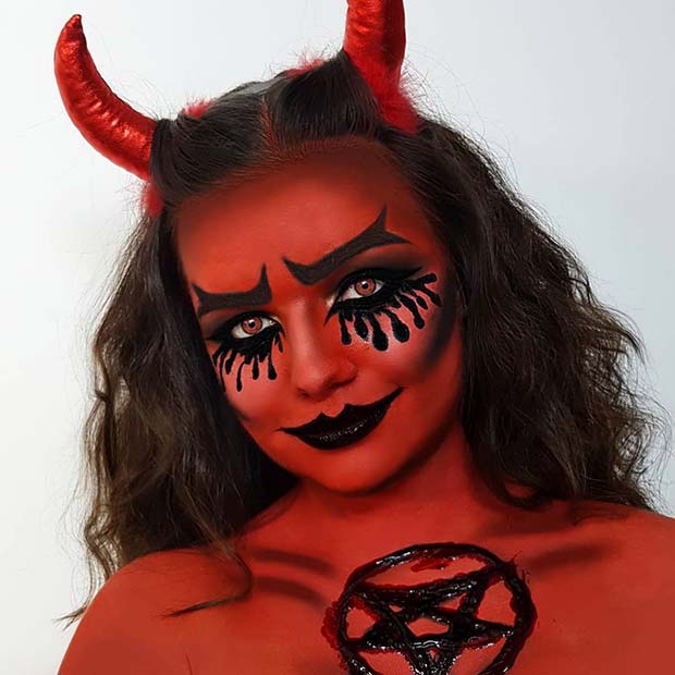 Unique Red Devil Makeup