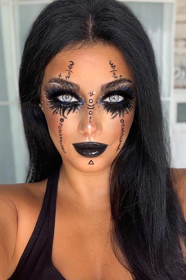 Witch Makeup with Symbols