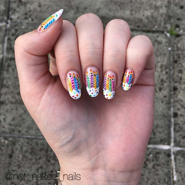 Birthday Candle Nail Art