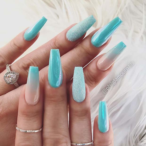 43 Stunning Ways To Wear Baby Blue Nails Stayglam