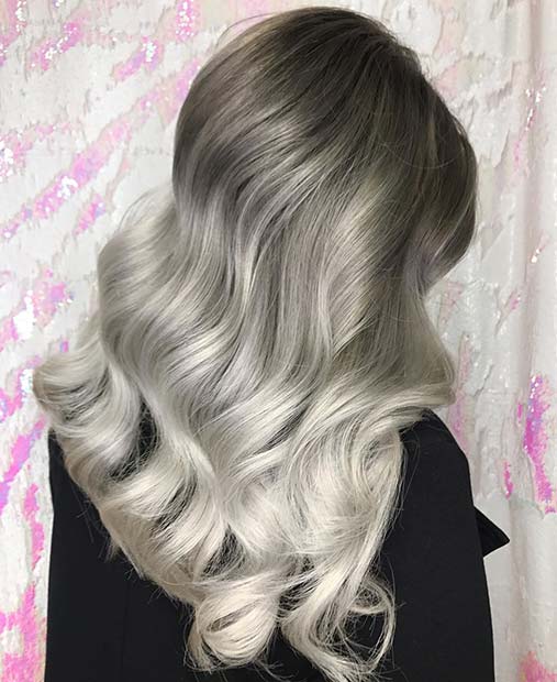 Chic Silver Ombre Hair