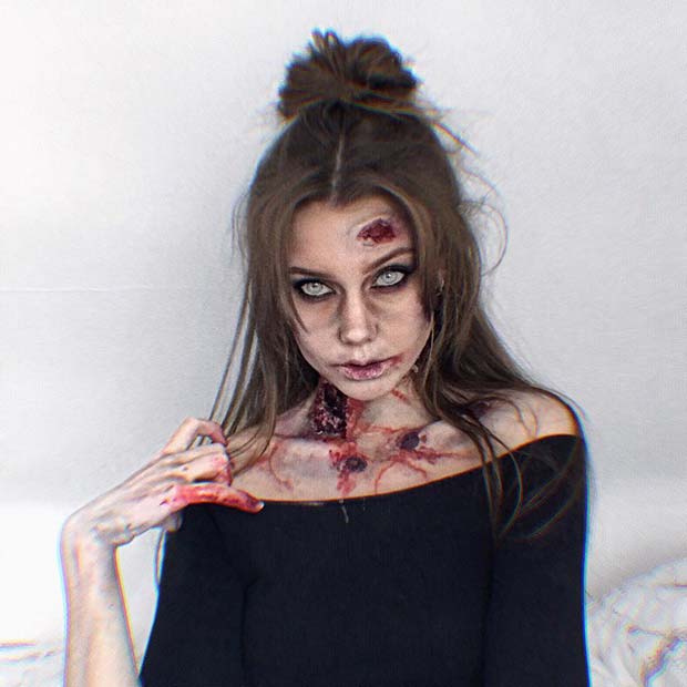 Creepy Zombie Halloween Makeup 