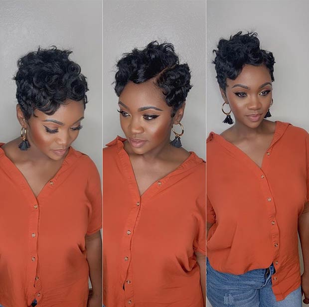 Curly Pixie Cut for Black Women