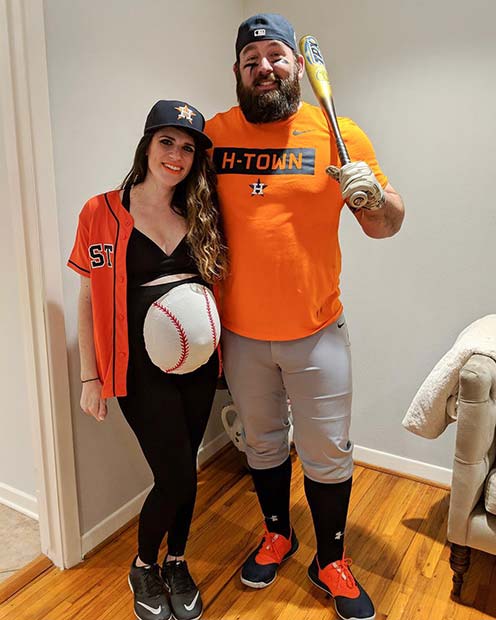 Cute Baseball Couples Costume