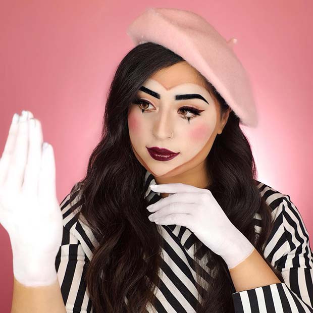 Cute Mime Makeup and Costume Idea